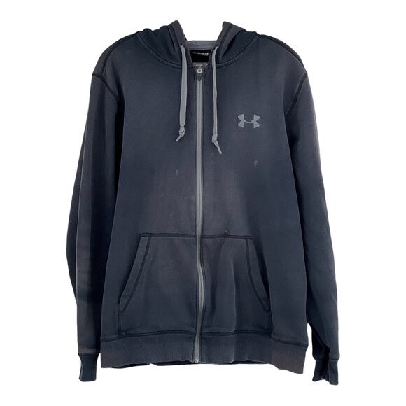 Under Armour (XL) Men's Gray Fitted ColdGear Well Worn Zip Up Hoodie Jacket - Picture 1 of 7